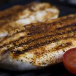 Meals on the fifth table, steamed chicken