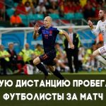 Distance covered in kilometers by a football player per match