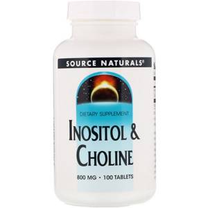 Source Naturals, Инозитол и холин, 800 мг, 100 таблеток