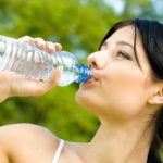 woman drinking water